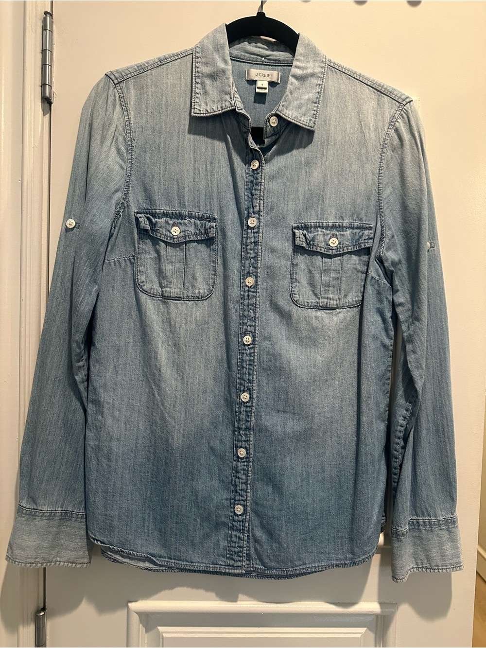 Men's denim button-down shirt